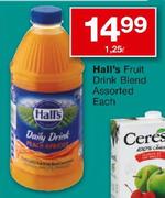 Hall's Fruit Drink Blend-1.25L Each