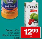 Ceres 100% Fruit Juice Blend-1Ltr Each