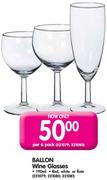 Ballon Wine Glasses-Per 6 Pack