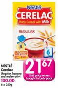 Nestle Cerelac (Regular, Banana And Maize Only)-6x250g
