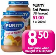 Purity 3rd Foods (All Flavours)-6x200ml