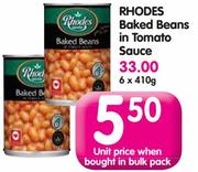 Rhodes Baked Beans In Tomato Sauce-6x410g