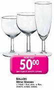 Ballon Wine Glasses-Per 6 Pack