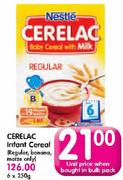 Cerelac Infant Cereal(Regular, Banana, Maize Only)-6x250g