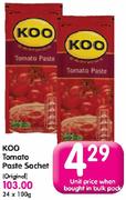 Koo Tomato Paste Sachet(Original)-24X100g