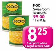 Koo Sweetcorn(Creamstyle)-12X415g
