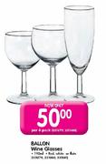 Ballon Wine Glasses-Per 6 Pack