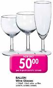 Ballon Wine Glasses-Per 6 Pack