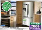 Samsung Metallic Door Bottom Freezer Fridge RF67DEPN1.