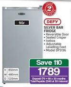 Defy 90Ltr Silver Bar Fridge DFS136.
