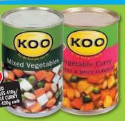 Koo Mixed Vegetables-410g/Vegetable Curry Assorted-420g Each