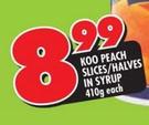 Koo Peach Slices/Halves In Syrup-410g Each
