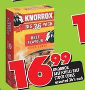 Knorrox Beef/Chilli Beef Stock Cubes Assorted-36's Each