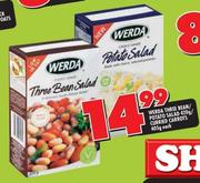 Werda Three Bean/Potato Salad 420g/Curried Carrots-405g Each