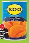 Koo Peach Slices/Halves In Syrup-410g Each