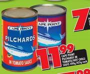 Cape Point Pilchards In Tomato/Hot Chilli Sauce-400/435g Each