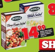 Werda Three Bean/Patato Salad 420g/Curred Carrots 405g-Each