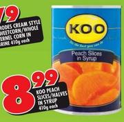 Koo Peach Slices/Halves In Syrup-410g