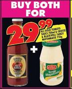 All Gold Tomato Sauce-700ml & Crosse & Blackwell Tangy Mayonnaise-750g
