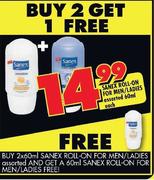 Sanex Roll-On For Men/Ladies-60ml