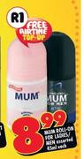 Mum Roll-On For Ladies/Men Assorted-45ml Each