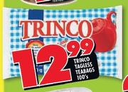 Trinco Tagless Teabags-100's