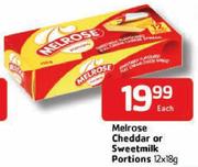 Melrose Cheddar Or Sweetmilk Portions-12x18gm Each