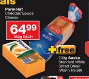 Parmalat Cheddar/Gouda Cheese 850g+ Sasko Standard White Sliced Bread 700g Free