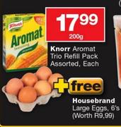 Knorr Aromat Trio Refill Pack Assorted 200g+Housebrand Large Eggs 6's Free
