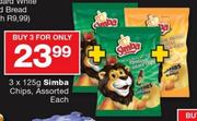 Simba Chips Assorted-3x125g Each