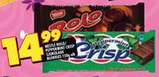 Nestle Rolo/Peppermint Crisp Sjokolade Blokkies-150g Elk