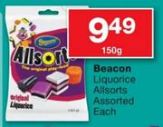 Beacon Liquorice Allsorts Assorted-150g Each
