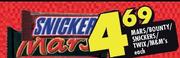 Mars/Bounty/Snickers/Twix/M&M's Each