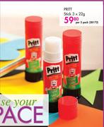 Pritt Stick 3x22g-Per 3 Pack