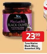 Tuna Marine Black Olives - 280g Each