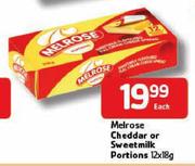 Melrose Cheddar Or Sweetmilk Portions - 12X18g