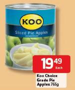 Koo Choice Grade Pie Apples - 765g Each