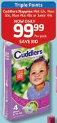 Cuddlers Nappies Midi 52's, Maxi 50's, Maxi Plus 48's Or Junior 44's-Per Pack