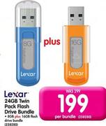 Lexar 24GB Twin Pack Flash Drive Bundle-Per Bundle