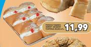 Freshly Baked Sweet Dessert Topping Buns-6's