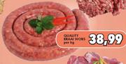 Quality Braai Wors-Per Kg