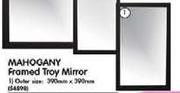 Mahogany Framed Troy Mirror (Outer Size:390mmx390mm)- Each