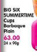 Big Six Summertime Cups Barboque Plain-24x90gm
