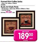 Framed Print Coffee Series (Outer Size:358mmx358mm)-Each