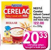 Nestle Cerelac Instant Cereal (Regular, Babana and Maize Only)-250gm