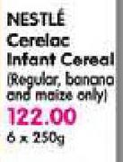 Nestle Cerelac Instant Cereal (Regular, Babana and Maize Only)-6x250gm