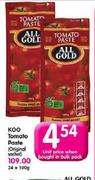 Koo Tomato Paste(Original Sachet)-100gm Each