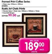 Framed Print Coffee Series-358mm x 358mm Each