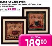 Rustic Art Chefs Prints-200mm x 500mm x 18mm Each
