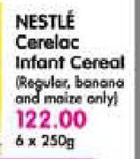 Nestle Cerelac Instant Cereal (Regular, Banana And Maize Only)-6 x 250g